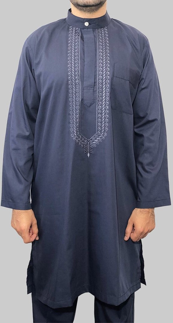 Men 2 pieces cotton Set Navy