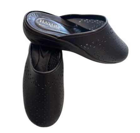 Faux Leather Slipper Black